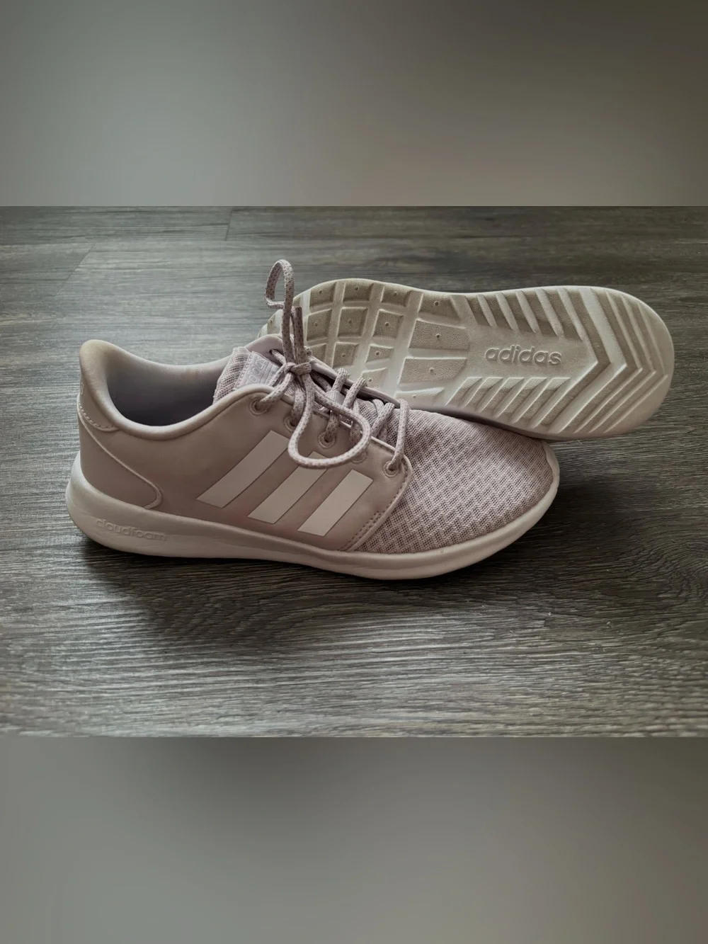 adidas Women's Pale Pink Casual Running Sneakers with White Stripes